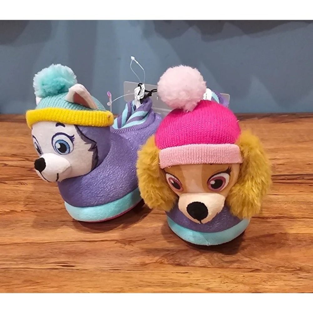 Nickelodeon Girls' Paw Patrol Slippers - Purple, Size 9/10 Toddler